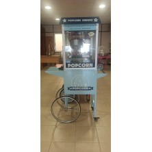 BLUE POPCORN MACHINE WITH CART - TECNOPOP 8OZ-T